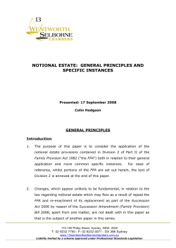 Notional Estate: General Principles and Specific Instances