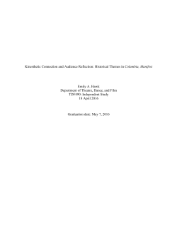 Kinesthetic Connection and Audience Reflection: Historical Themes