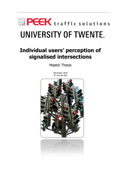 Individual users` perception of signalised intersections