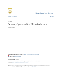 Adversary System and the Ethics of Advocacy