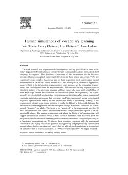 Human simulations of vocabulary learning - Psychology