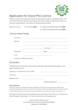 Application for Grave Plot Licence