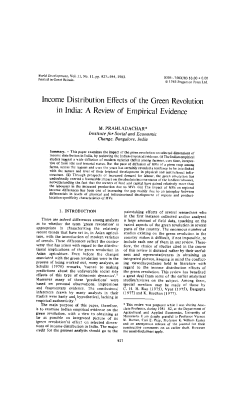 Income Distribution Effects of the Green Revolution in India: A