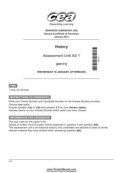 AS 1, Assessment Unit