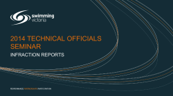 Infraction Reports - Swimming Victoria