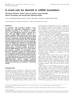 A novel role for Gemin5 in mRNA translation