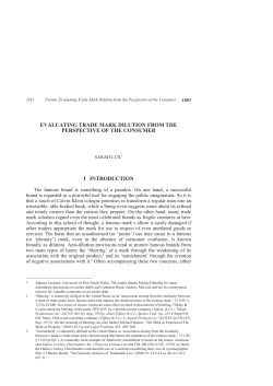 Evaluating Trade Mark Dilution from the Perspective of the