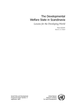 The Developmental Welfare State in Scandinavia