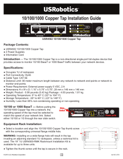 10/100/1000 Copper Tap Installation Guide