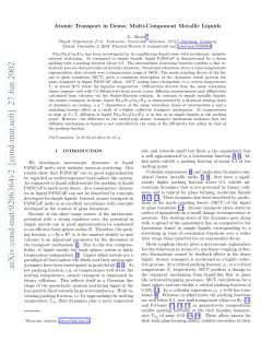 Atomic Transport in Dense, Multi