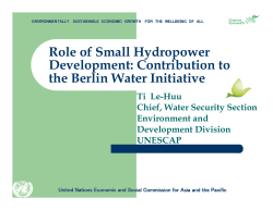 Role of Small Hydropower Development: Contribution to the
