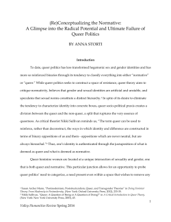 (Re)Conceptualizing the Normative: A Glimpse into the Radical