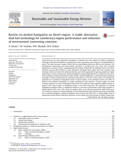 Review on alcohol fumigation on diesel engine_ A viable alternative