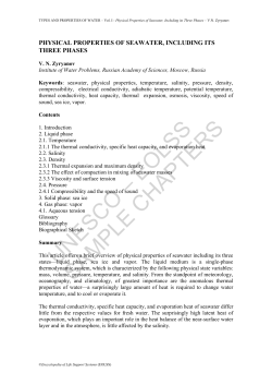 Physical Properties of Seawater, Including its Three Phases