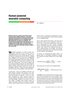Human Powered Wearable Computing, In IBM Systems Journal