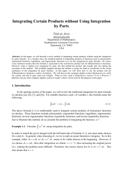 Tilak dealwis, Integrating Certain Products without Using Integration