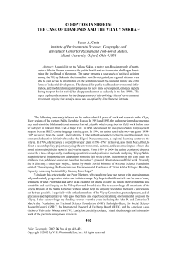 Co-Option in Siberia: The Case of Diamonds and the