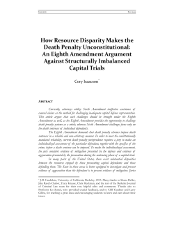 How Resource Disparity Makes the Death Penalty Unconstitutional