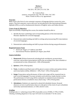 MUSI 3324 - Diction I