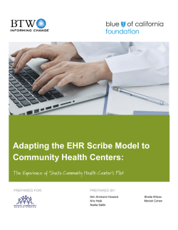 Adapting the EHR Scribe Model to Community Health Centers: