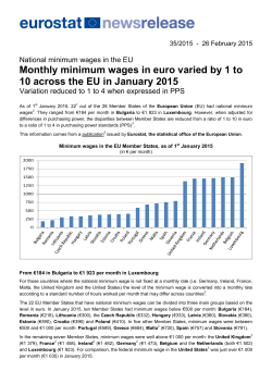 National minimum wages in the EU