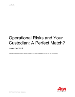 Operational Risks and Your Custodian: A Perfect Match?