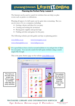 Planning the Perfect Party: Lesson 4