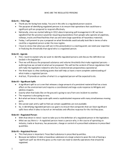 Speaking Notes Regulated Persons