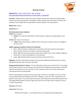 Meaning of Spring - Linus Pauling Institute