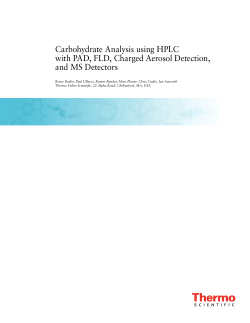 Carbohydrate Analysis using HPLC with PAD, FLD, Charged