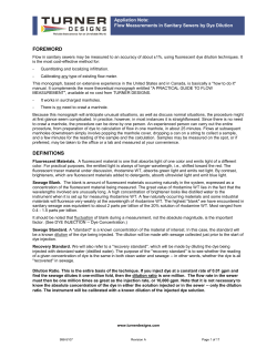 Flow Measurements in Sanitary Sewers by Dye