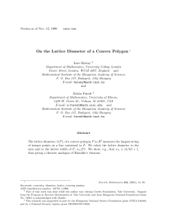 On the Lattice Diameter of a Convex Polygon 1
