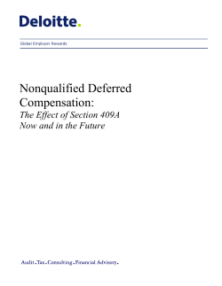 Nonqualified Deferred Compensation: The Effect of Section 409A