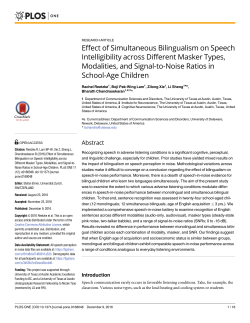 Effect of Simultaneous Bilingualism on Speech