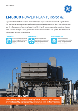 lm6000 fact sheet - GE Power Generation