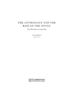 THE ANTHOLOGY AND THE RISE OF THE NOVEL