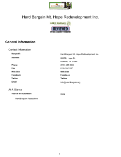 Hard Bargain Mt. Hope Redevelopment Inc.