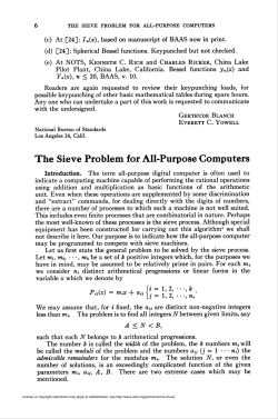The Sieve Problem for All