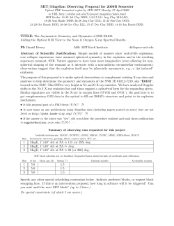 MIT/Magellan Observing Proposal for 2009B Semester
