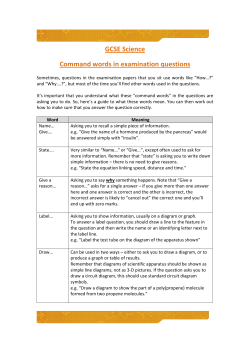 GCSE Science Command words in examination questions