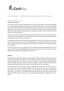 Course Syllabus &ndash; Creative Problem Solving and Decision Making