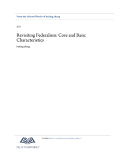 Revisiting Federalism: Core and Basic Characteristics