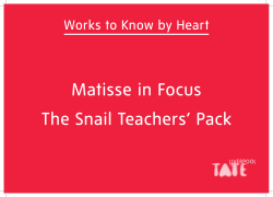 Matisse in Focus The Snail Teachers` Pack
