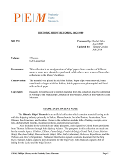 historic ships` records, 1662-1980 mh 259