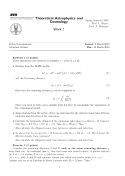 Theoretical Astrophysics and Cosmology Week 2