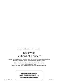 Review of Petitions of Concern