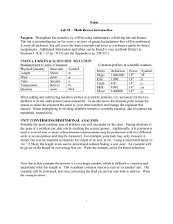 Math Review Introduction Purpose: Throughout the