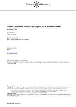 Tilburg University Aquinas`s Aristotelian Science