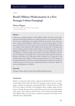 Brazil`s Military Modernization: Is a New Strategic Culture Emerging?
