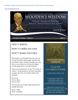 DON`T WHINE, DON`T COMPLAIN AND DON`T MAKE EXCUSES